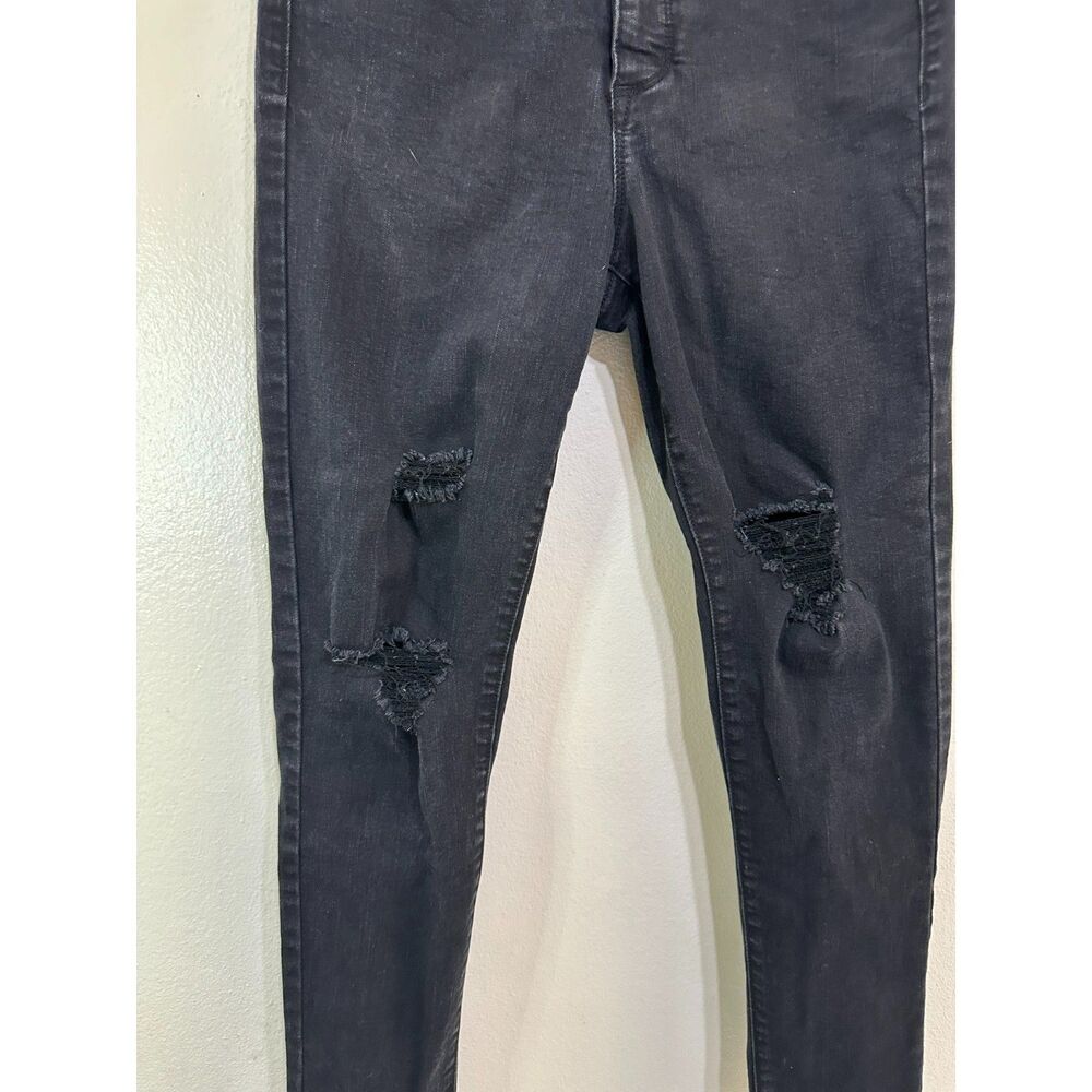 Sofia Vergara Women's Rosa Curvy Ankle Black Jeans Size 4 Distressed Button Fly - Picture 2 of 5